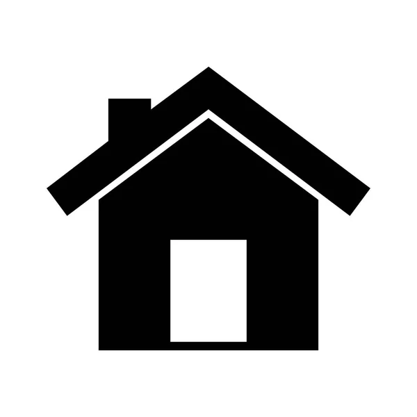 Silueta de la casa icono aislado — Vector de stock