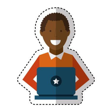 bilgisayar simgesini kullanan kişi