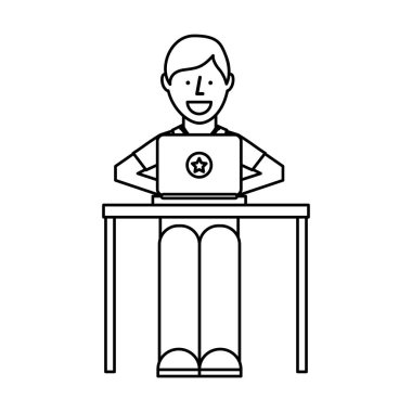 bilgisayar simgesini kullanan kişi