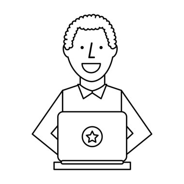 bilgisayar simgesini kullanan kişi