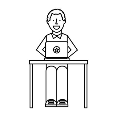 bilgisayar simgesini kullanan kişi