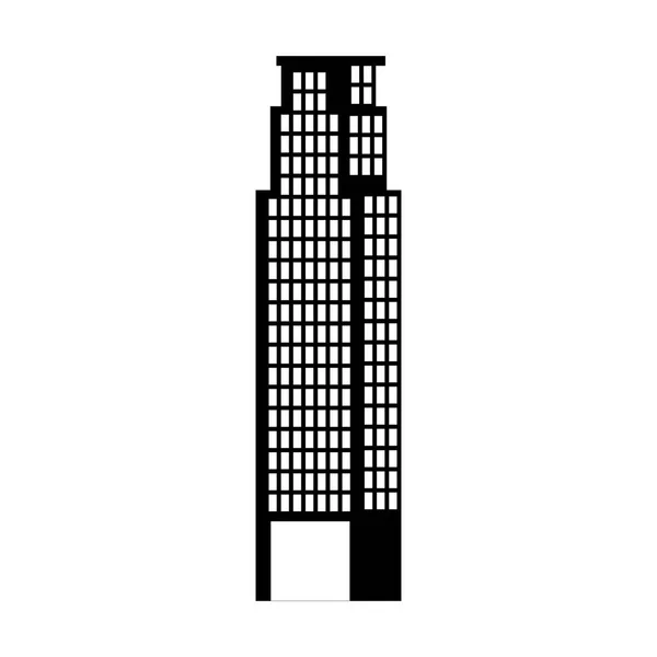 Big building silhouette icon — Stock Vector