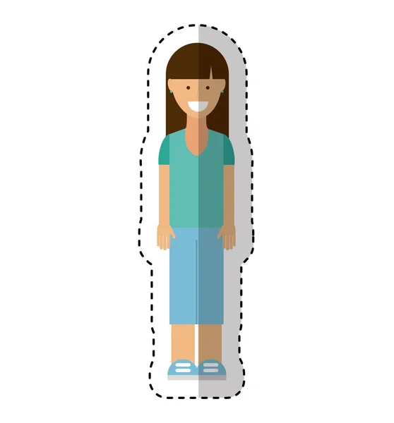 Jeune femme avatar personnage — Image vectorielle