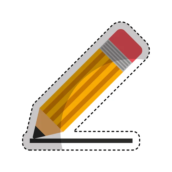 Silhouette crayon icône isolée — Image vectorielle