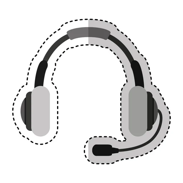 Headset device isolated icon — Stock Vector