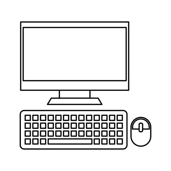 Computer desktop izolat pictogramă — Vector de stoc