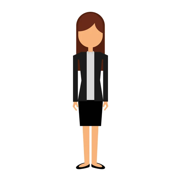 Personnage femme d'affaires icône isolée — Image vectorielle
