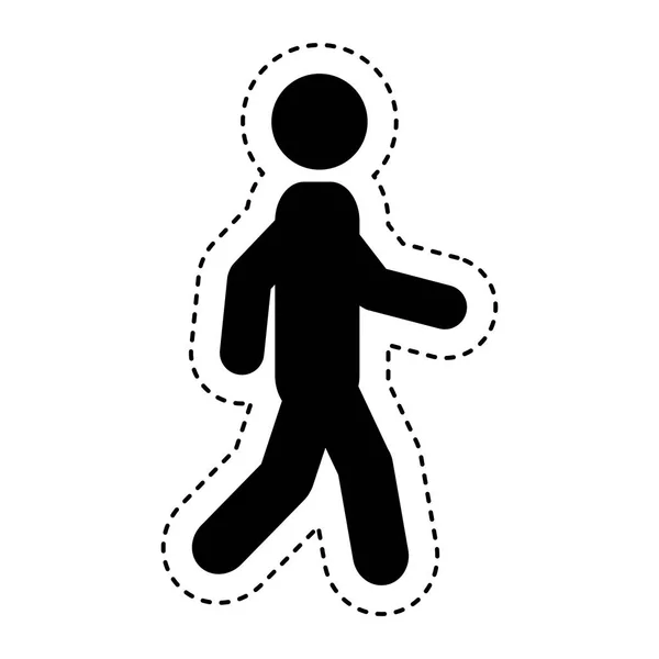 Zakenman karakter lopen geïsoleerde pictogram — Stockvector