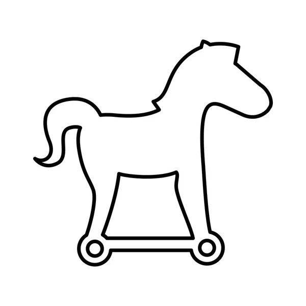 Silueta de caballo de Troya icono aislado — Vector de stock