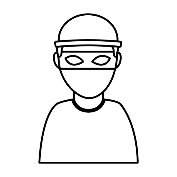 Hacker avatar karakter geïsoleerde pictogram — Stockvector