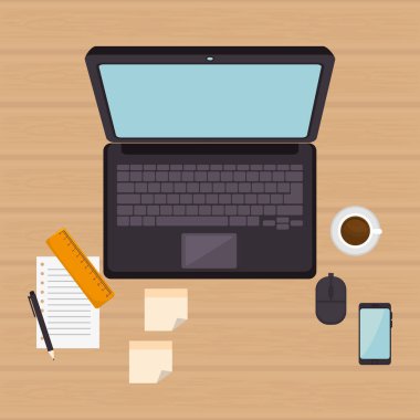 Ofis donatım düz simgeler