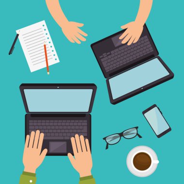 Ofis donatım düz simgeler