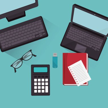Ofis donatım düz simgeler