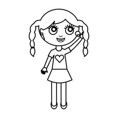 sevimli küçük kız karakter