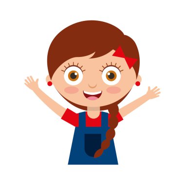 sevimli küçük kız karakter