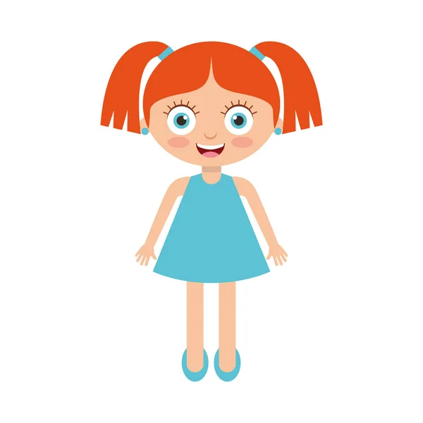 Sevimli küçük kız karakter — Stok Vektör