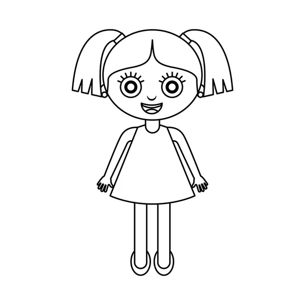 Χαριτωμένο μικρό κορίτσι χαρακτήρα — Διανυσματικό Αρχείο