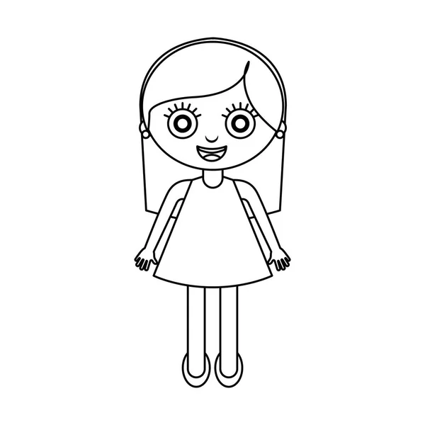 Lindo personaje de niña — Archivo Imágenes Vectoriales