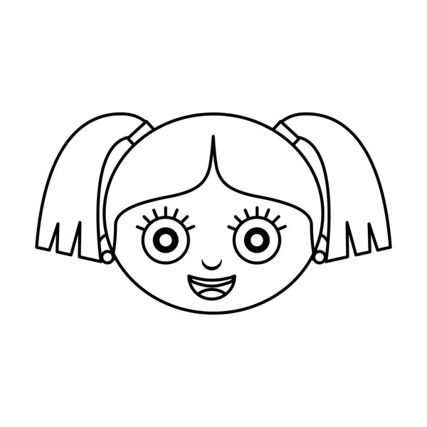 Cute little girl character — Stock Vector