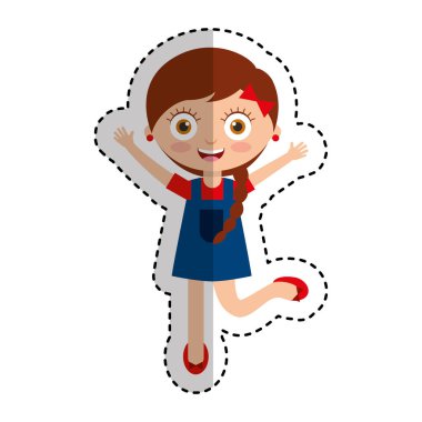 sevimli küçük kız karakter