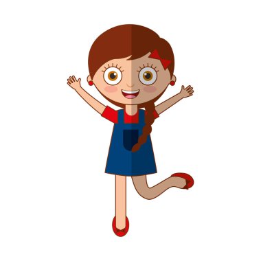 sevimli küçük kız karakter