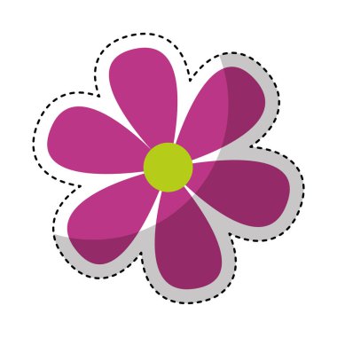 Sevimli çiçek izole simgesi