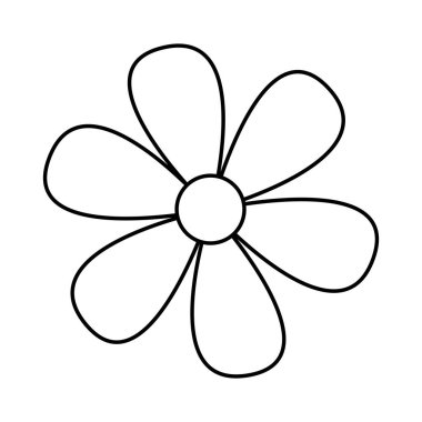 Sevimli çiçek izole simgesi