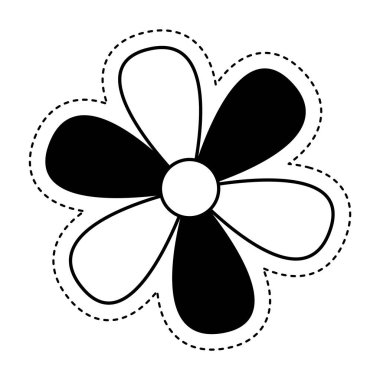 Sevimli çiçek izole simgesi