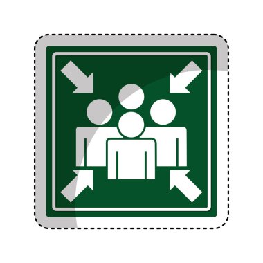 Meeting point sign icon clipart