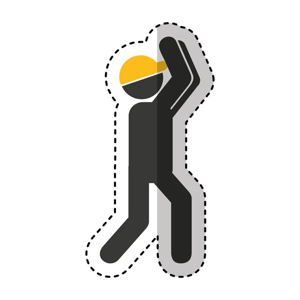 Worker logistic silhouette icon — Stock Vector