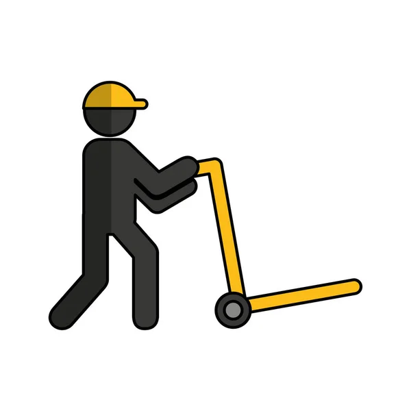 Worker logistic silhouette icon — Stock Vector