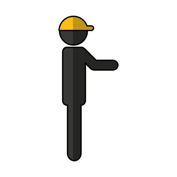 Worker logistic silhouette icon — Stock Vector