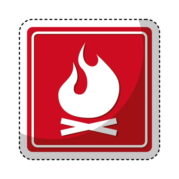 Brandflamma tecken isolerad ikon — Stock vektor