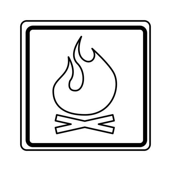 Fire flame sign isolated icon — Stock Vector