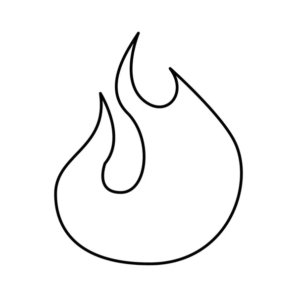 Tűzláng jel izolált ikon — Stock Vector