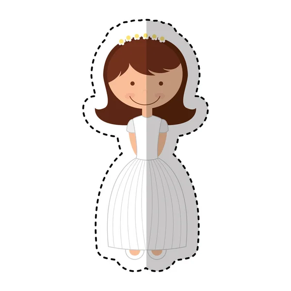 First communion girl character — Stock Vector