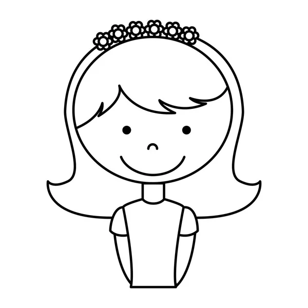 First communion girl character — Stock Vector