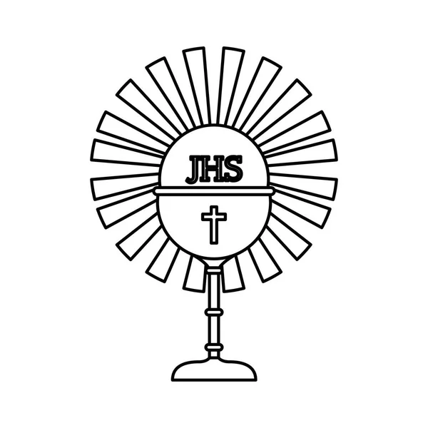 Chalice first communion icon — Stock Vector