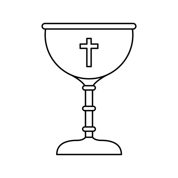 Chalice first communion icon — Stock Vector