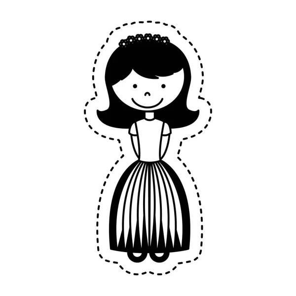 First communion girl character — Stock Vector