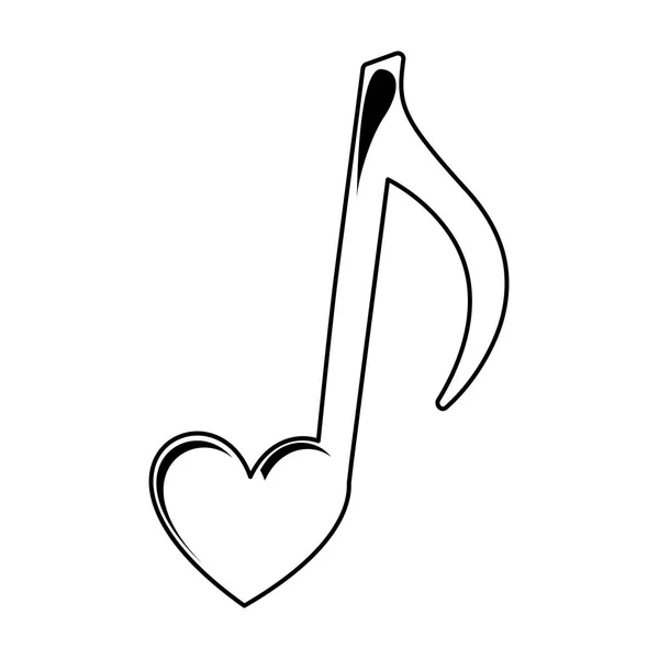 Музична нота з серцем — стоковий вектор