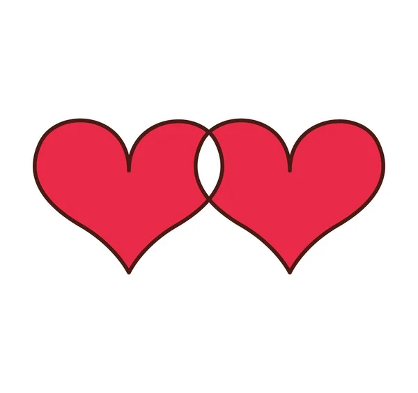 Corazón amor romántico icono — Vector de stock