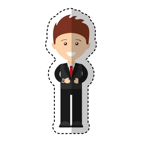 Hombre de negocios carácter aislado icono — Archivo Imágenes Vectoriales