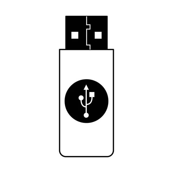 Usb icono de memoria aislada — Vector de stock