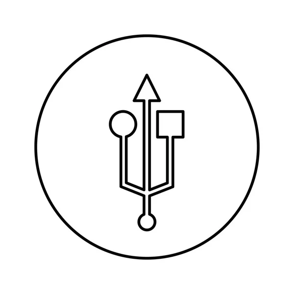 Symbole USB icône isolée — Image vectorielle