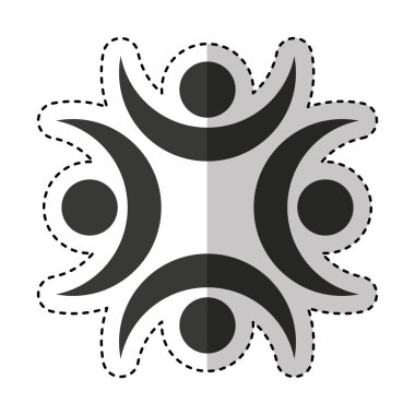 insanlar siluet ekip çalışması amblemi