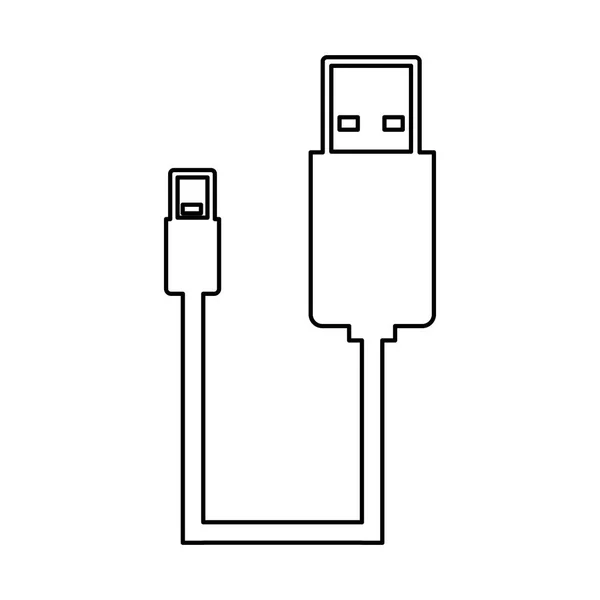 Icône de connexion câble USB — Image vectorielle