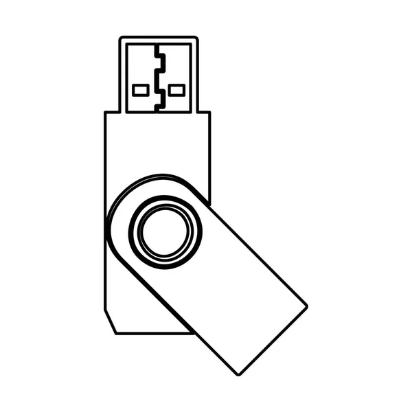 Usb icono de memoria aislada — Vector de stock