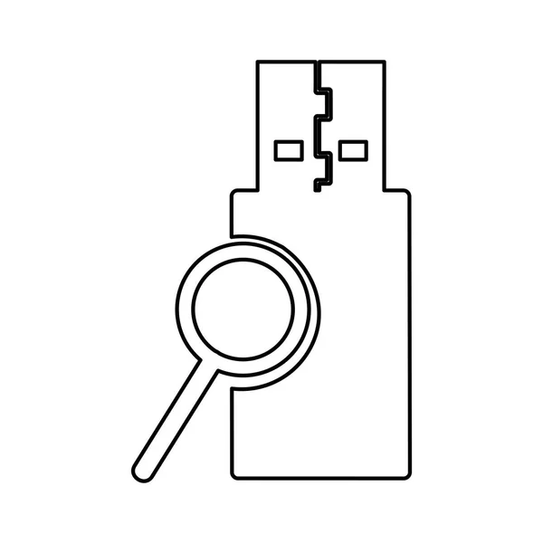 USB-geheugen geïsoleerde pictogram — Stockvector