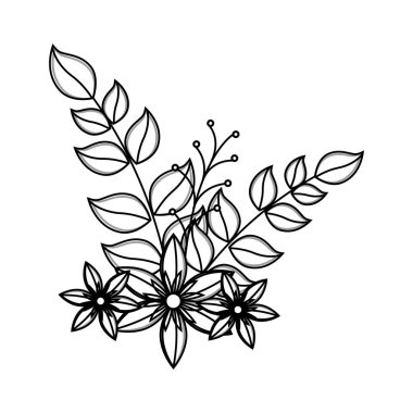 Dekoratif çiçek izole simgesi